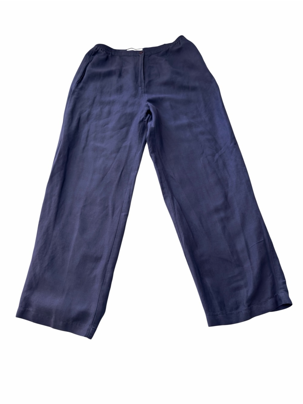 Lino USA Navy Linen Blend 2 Piece Blouse Pant Set Size Medium Summer Vacation - Picture 8 of 16